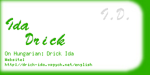 ida drick business card